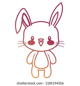 cute rabbit baby sitting cartoon