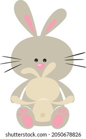 Cute rabbit with baby son
