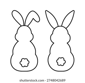 Cute rabbit back outline