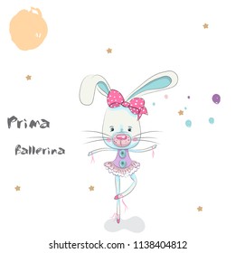 Cute rabbit ballerina