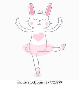 Cute rabbit ballerina