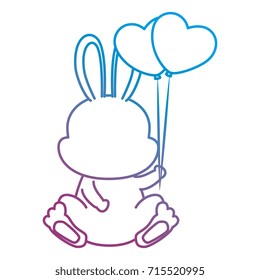 cute rabbit with balloons air