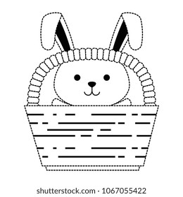 cute rabbit in basket easter celebration