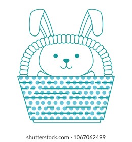 cute rabbit in basket easter celebration
