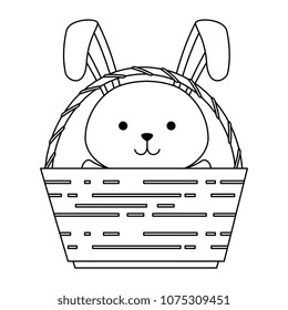 cute rabbit in basket easter celebration