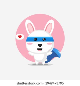 Cute rabbit becomes a super hero