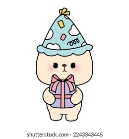 cute rabbit birthday. Vector illustration
