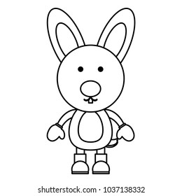 cute rabbit with boots and gloves over white background. christmas animals concept. vector illustration