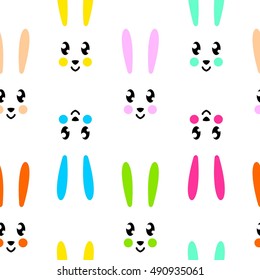 Cute rabbit in bright color pattern