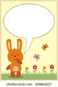 Cute rabbit with bubble speech