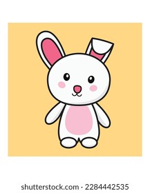 conejo lindo con diseño de ilustración de vector animal conejo