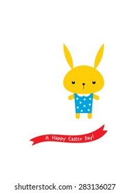 cute rabbit bunny easter day greeting