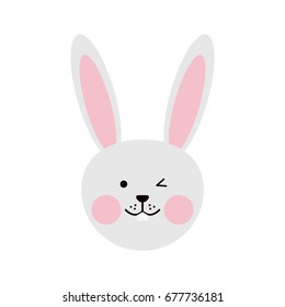 cute rabbit or bunny icon image 