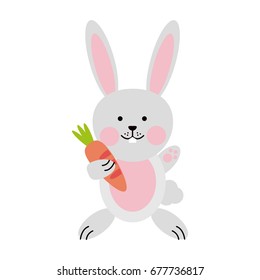 cute rabbit or bunny icon image 