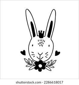 Cute Rabbit bunny SVG Cut File Design for Cricut and Silhouette. svg
