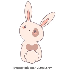 Cute rabbit, bunny. Symbol of 2023 Chinese New Year, Easter holiday. Rabbit animal for your design