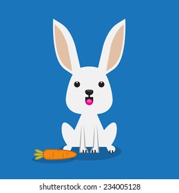 Cute rabbit with carrot