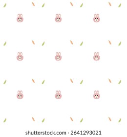 Cute rabbit and carrot seamless pattern vector for background decoration, children toys and clothing pattern, gift wrapping paper.