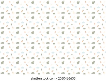 cute rabbit with the carrot vector seamless pattern ep15