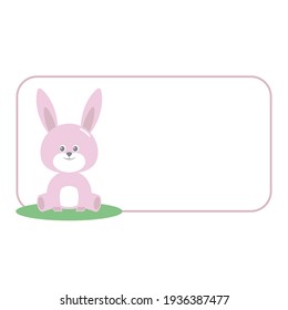 Caricatura de conejo con signo de blanco en el tablero
