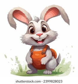 A Cute Rabbit Cartoon Character