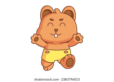Diseño de caracteres de dibujos animados de conejo mate