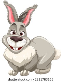 Cute rabbit cartoon character illustration