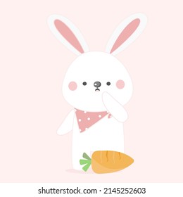 Cute rabbit cartoon character vector design.baby bunny cute animals.