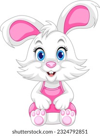 Cute Rabbit Cartoon Character Vector illustration