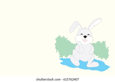 Cute Rabbit Cartoon Character Vector Format