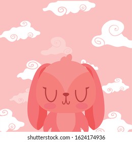 Cute rabbit cartoon design, Animal zoo life nature character childhood and adorable theme Vector illustration