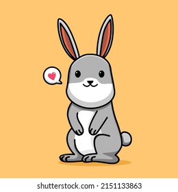 Cute rabbit cartoon design illustration