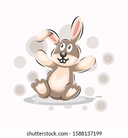 Cute rabbit cartoon design vector