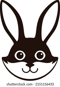 Cute rabbit, cartoon flat icon design, like a logo