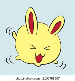 Cute rabbit cartoon. Hare with long ears. vector illustration to decorate.