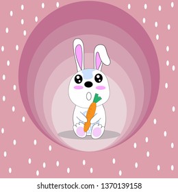 cute rabbit cartoon icon .