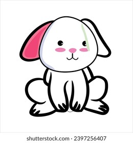 Cute rabbit cartoon illustration Vector