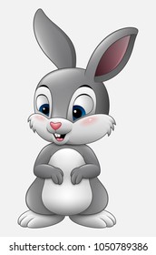 Cute rabbit cartoon isolated on white background