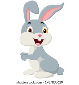 Caricatura de Conejo Cute aislada de fondo blanco