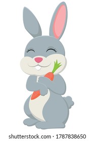 Cute Rabbit cartoon isolated on white background