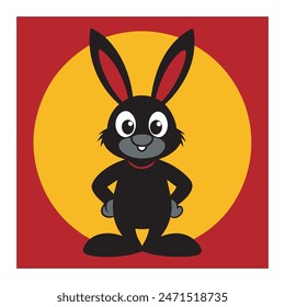 Cute rabbit cartoon isolated and vector