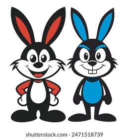 Cute rabbit cartoon isolated and vector