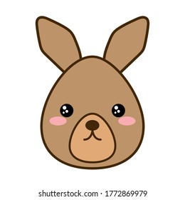 Cute rabbit cartoon line and fill style icon design, Kawaii animal zoo life nature and character theme Vector illustration