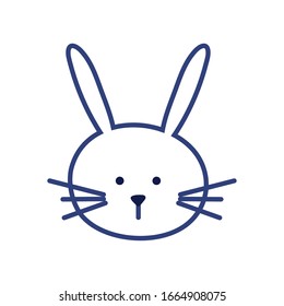 Cute rabbit cartoon line style icon design, Animal zoo life nature character childhood and adorable theme Vector illustration