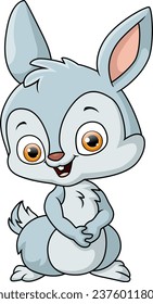 Cute rabbit cartoon on white background