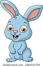 Cute rabbit cartoon on white background