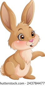 Cute rabbit cartoon on white background