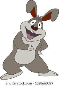 a cute rabbit cartoon is singing and stylish