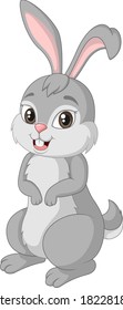 Cute rabbit cartoon standing on white background