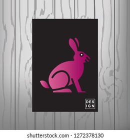 Cute rabbit in cartoon style. Vector illustration